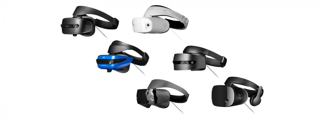 Various Mixed Reality devices by Acer, Lenovo, Dell, HP, Samsung, and more